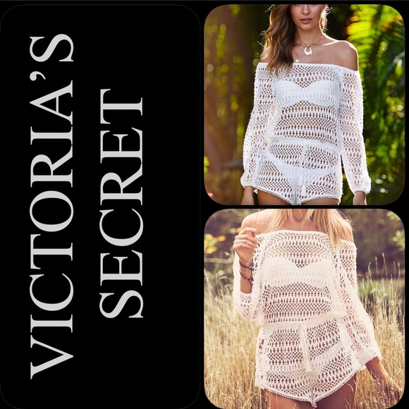 Victoria's Secret Other - 🆕😍 Victoria's Secret white crochet swim coverup